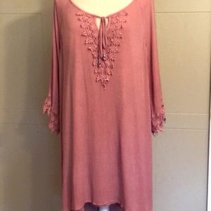 NAIF long Rose colored tunic. Size 2X